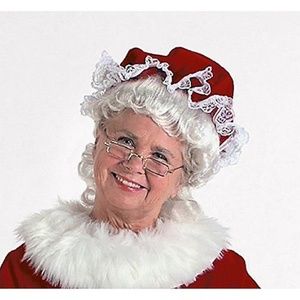 HALCO MRS CLAUS VELVET MOB MOP CAP PIONEER COLONIAL CHRISTMAS COSTUME HAT AE7951